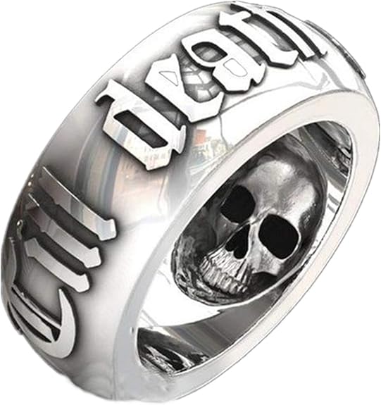 Amazon Zzrwish レトロ パンクリング メンズ ゴシック タイ シルバーメッキ ジュエリー ブラック スカルリング ティーンズ 誕生日 ギフト ボーイフレンドへの愛 死の意味 リング 通販