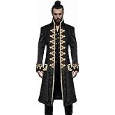 FunParrot Men's Steampunk Vintage Tailcoat Jacket Gothic Victorian Frock Coat Uniform Halloween Costume