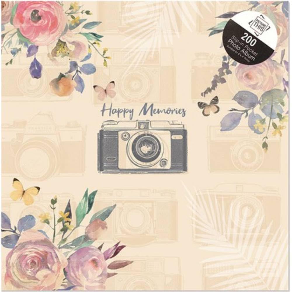 Tallon Vintage Cream Happy Memories 6x4 Photo Album Memo Slip in Holds 200 Photos — image 1