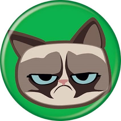 Amazon.com: Grumpy Cat - Emoji Face - Pinback Button 1.25": Clothing