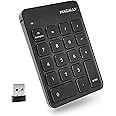 Macally Wireless Number Pad | Numeric Keypad | Wireless 10 Key for Laptop PC Computer Notebook Surface Chrome (2.4G USB) Perfect for Data Entry Numpad Number Keyboard