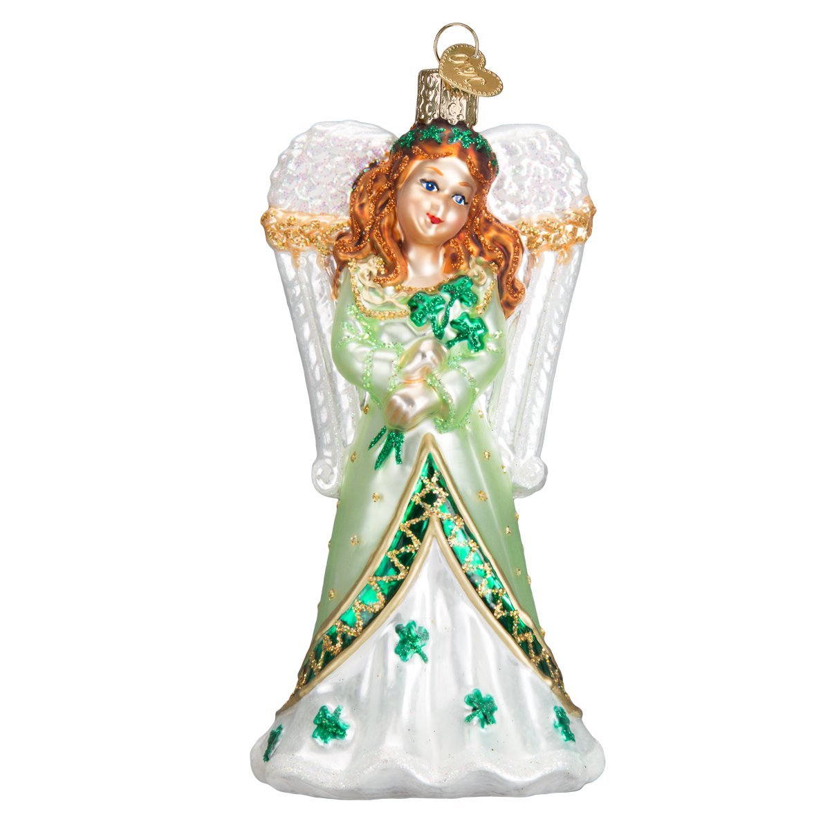 Irish Angel Glass Blown Ornaments for Christmas Tree Old World
