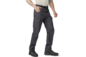 CQR Men's Ripstop Work Pants, Water Resistant Tactical Pants, Outdoor Utility Operator EDC Straight/Cargo Pants
