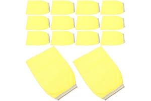 ADOCARN 25pcs Disposable Yellow Exfoliating Bath Gloves for Women Body Scrubbing Shower Supplies and Massage