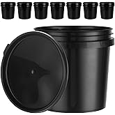 AKOLAFE 8 Pack Small Paint Bucket for Painting Touch Up Paint Containers with Lids 1 Quart Paint Cans 2 Pint Plastic Paint Storage Containers Empty Paint Cans Hand Held Paint Pail for Leftover Paint