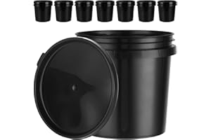 AKOLAFE 8 Pack Small Paint Bucket for Painting Touch Up Paint Containers with Lids 1 Quart Paint Cans 2 Pint Plastic Paint Storage Containers Empty Paint Cans Hand Held Paint Pail for Leftover Paint