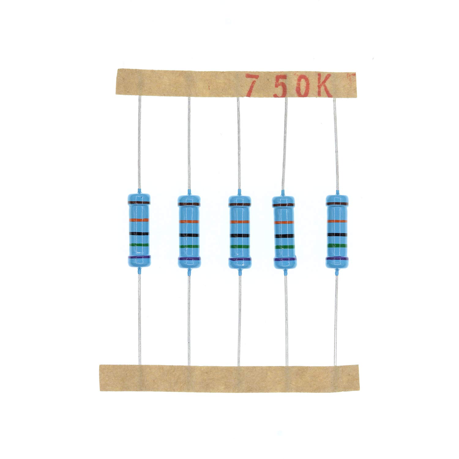 HUABAN 50PCS 2 Watts 2W 750K Ohm 1% Metal Film Resistor