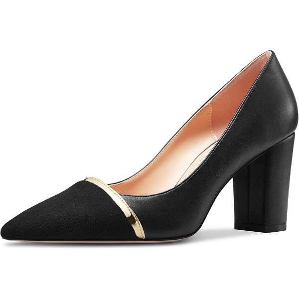 FSJ Zapatos de tacón de aguja con punta cerrada para