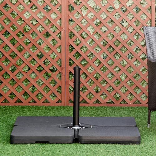 Outsunny Set of 4 Parasol Base Stand Weights for Banana Hanging Cantilever Umbrella, Can Be Filled with Sand or Water, Black