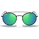 MERRY'S Retro Round Polarized Sunglasses - Unisex Double Bridge Sun Glasses