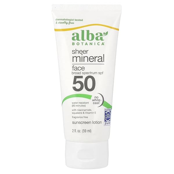 ALBA BOTANICA SUNSCREEN FOR FACE, FRAGRANCE-FREE SHEER MINERAL...