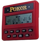 5-in-1 Hand Held Poker Game - Electronic Handheld Games for Adults Includes Draw, Deuces, Bonus, 2X and 2x2 Bonus - 3.9x3.4-Inch Pocket-Sized Travel Casino by Trademark Poker