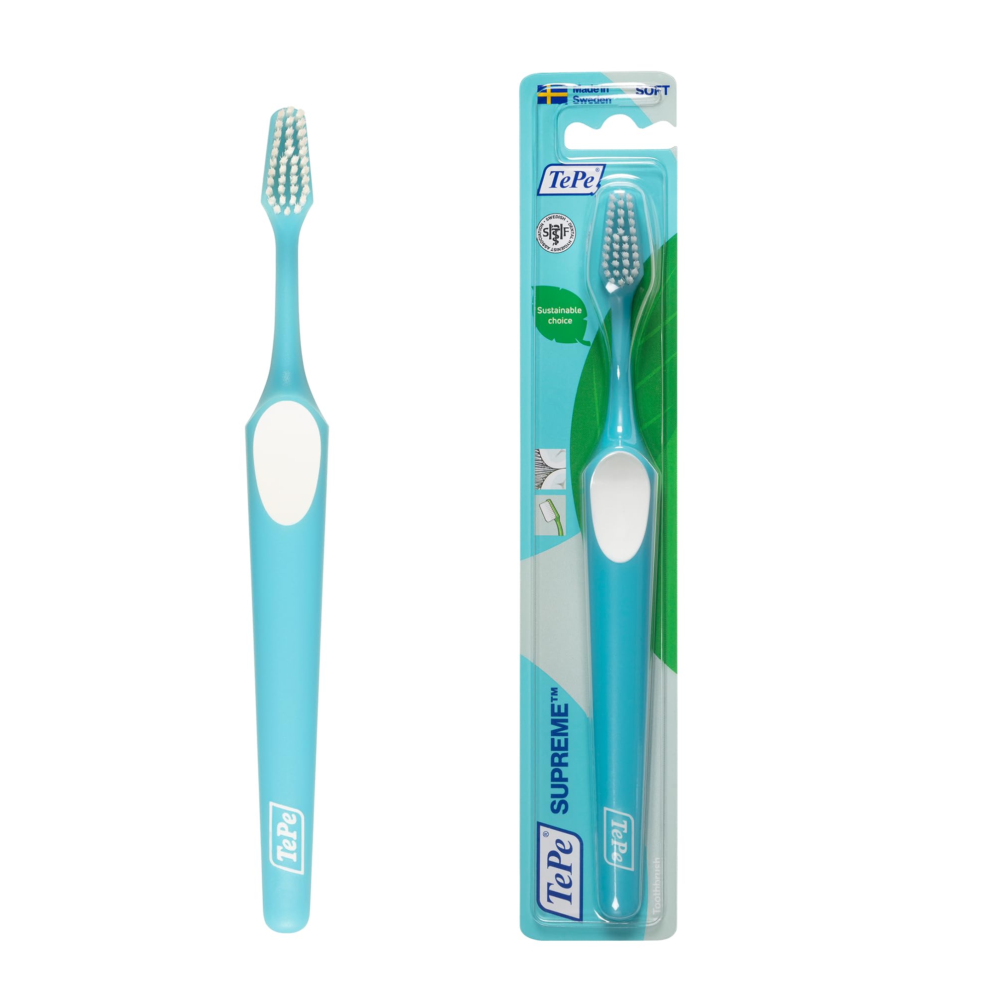 TePe Supreme Toothbrush, Soft, 1pc, efficient Cleaning with Two-Level filaments, Soft Bristle Toothbrush for Adults