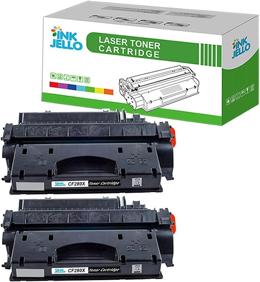 InkJello Black Toner CF280X for HP LaserJet Pro 400 M401 M425 2-Pack