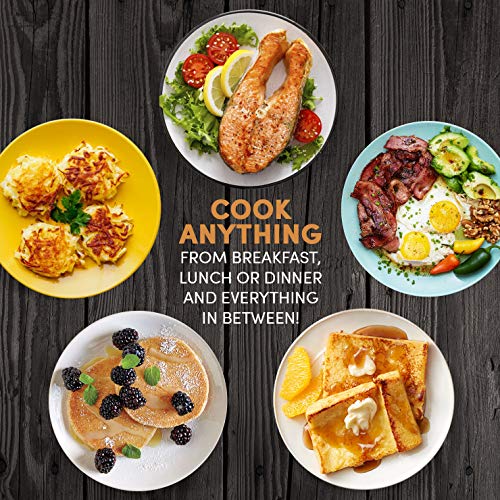 Elite Gourmet EGR2113 Electric Griddle Warming Drawer, Grease Tray, Ceramic, PFOA Free Non