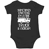 CBTwear Sometimes I Pretend I'm a Fire Truck and I Scream Baby Bodysuit - Adorable Boy Romper Clothing