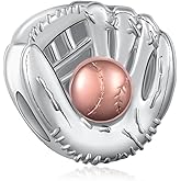 Daixiya Sport Charm Sterling Silver Volleyball/Baseball/Softball/Soccer/Basketball/Football/Pickleball/Hockey Charms for Bracelets Sport Jewelry Gifts for Women