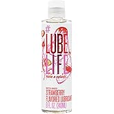Lube Life Water-Based Strawberry Flavored Lubricant, Personal Lube for Men, Women and Couples, Made Without Added Sugar, 8 Fl