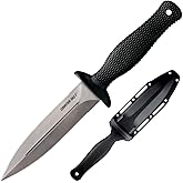 COLD STEEL COUNTER TAC I 5" Japanese AUS8A w/ Stonewash Finish Spear Point Fixed Blade Multi-Purpose Tactical Game Hunting Boot Knife, 4-1/2" Kray-Ex Handle, Weather-Resistant Secure-Ex Sheath