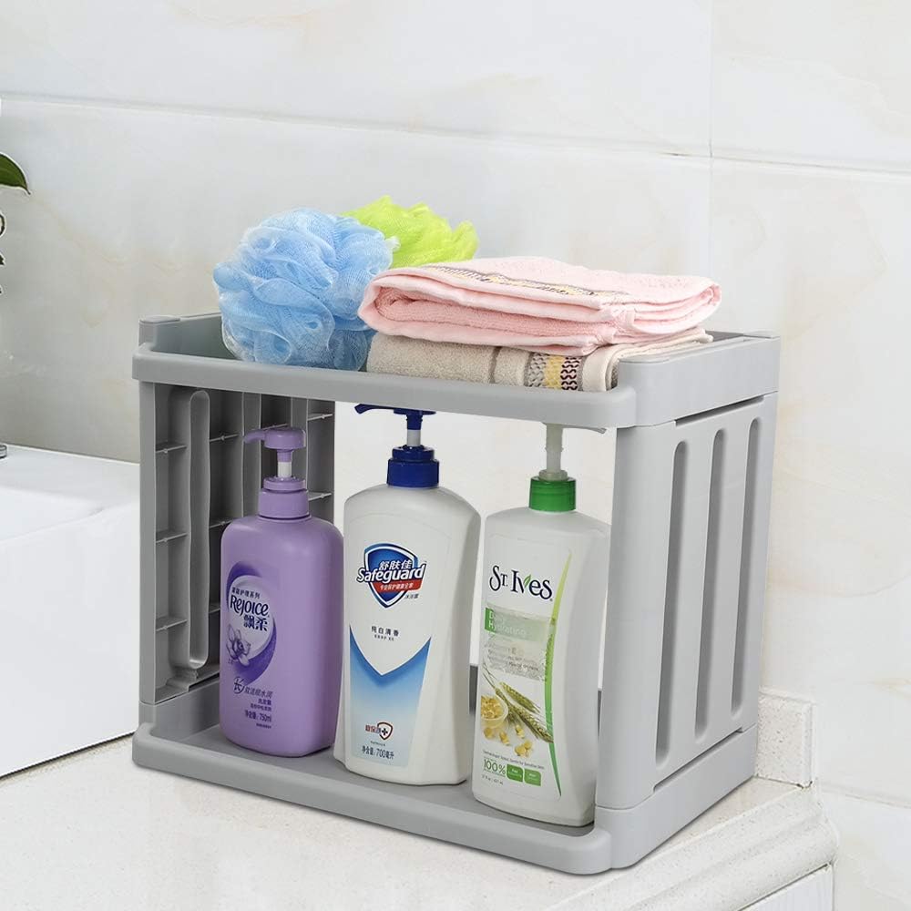 Neadas Plastic 3 Tier Rolling Trolley Cart with Wheels, Grey, 1 Pack: Kitchen & Dining