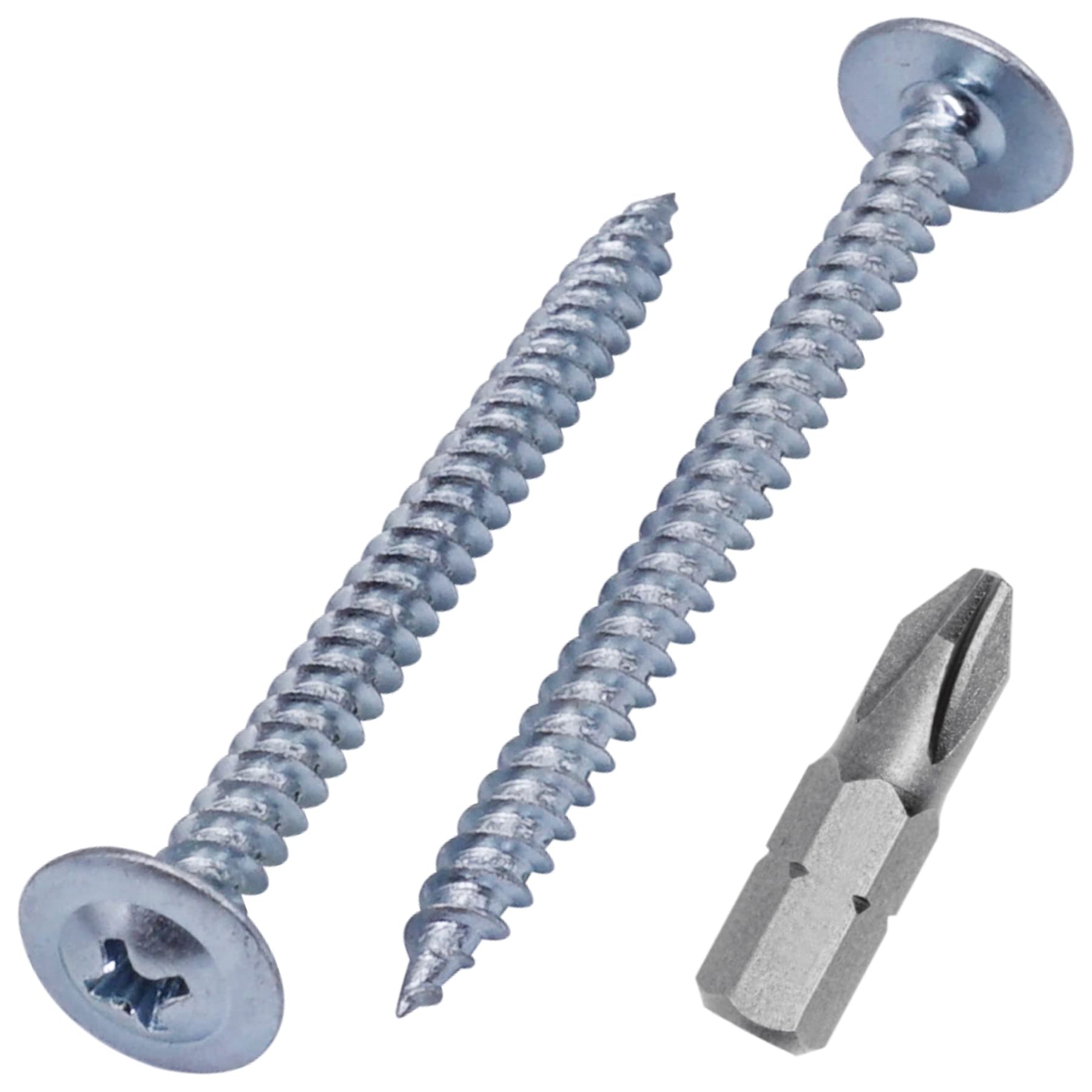 (Pack of 50 pcs) Zinc Plated Steel 4.2 x 51 mm Wood Screws, Metal Screws, Phillips Modified Truss Head, Self Tapping (50, 4.2 x 51 mm)