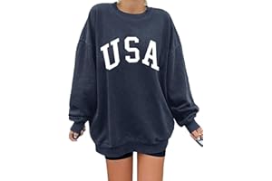 Langwyqu Women's Oversized Sweatshirt Los Angeles California Crewneck Long Sleeve Casual Loose Pullover Tops