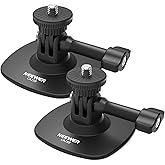 NEEWER Adhesive Mount 2 Pack Compatible with Insta 360 GoPro DJI AKASO Action Camera, 180° Flexible Car Helmet Holder Base Ad