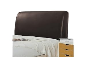 KFBVDR PU Leather Headboard Cover Stretch All-Inclusive Bed Headboard Slipcover Universal Dust-Proof Decorative Furniture Cover (Coffee,220cm(86.61inch))
