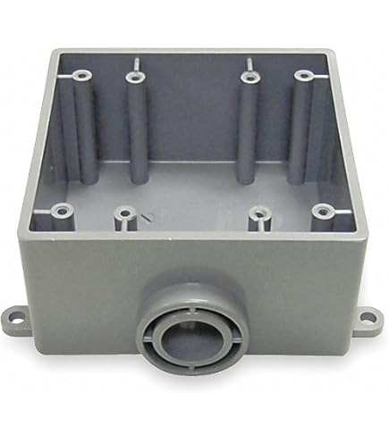 Cantex Weatherproof Electrical Box, 2-Gang, 2-Inlet, PVC - 5133372