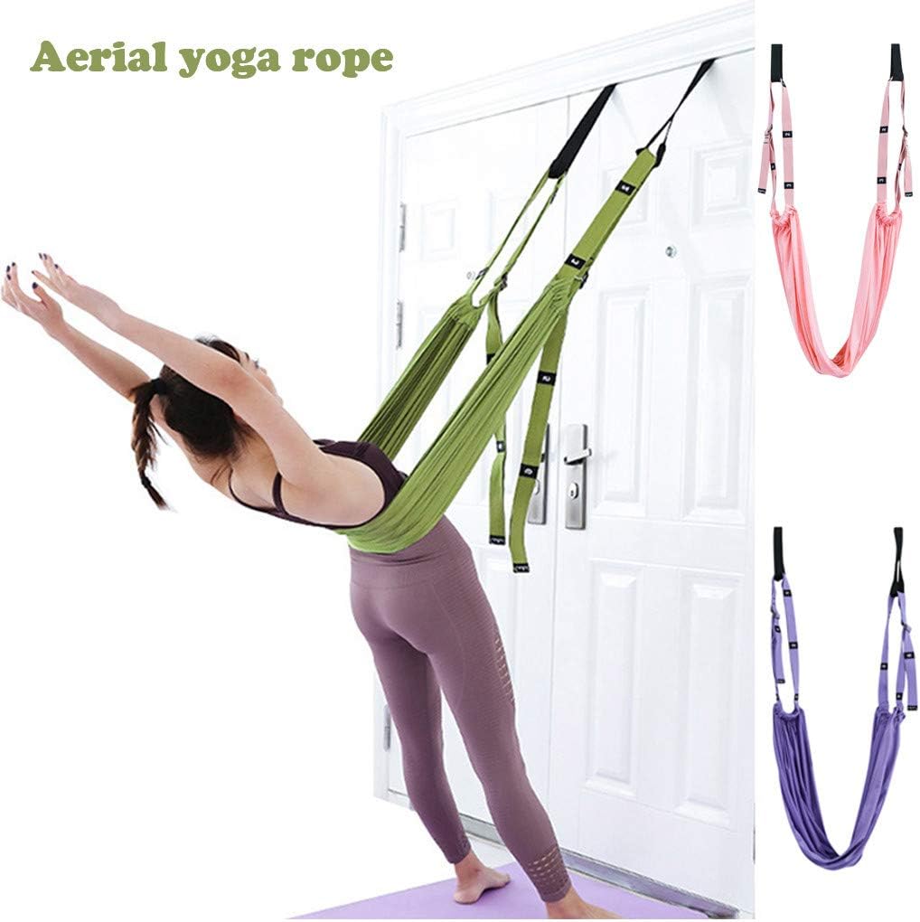 Yoga Fitness Stretching Thicken Strap Original Waist Exercise Band for Dance Lower Waist Training, Back Bend Assist Trainer (Green)