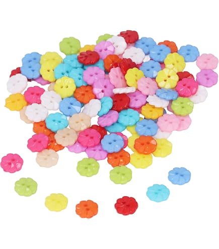 Boutons décoratifs - EJ.LIFE - Vintage - 100 pièces - Motif mixte - 25mm en bois