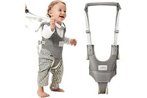 BETHBEAR Baby Walking Harness-Handheld Assistant Belt- Toddler Infant Walking Aid for Trainer & Support 7-24 Month Old (summer-Gray-1819)