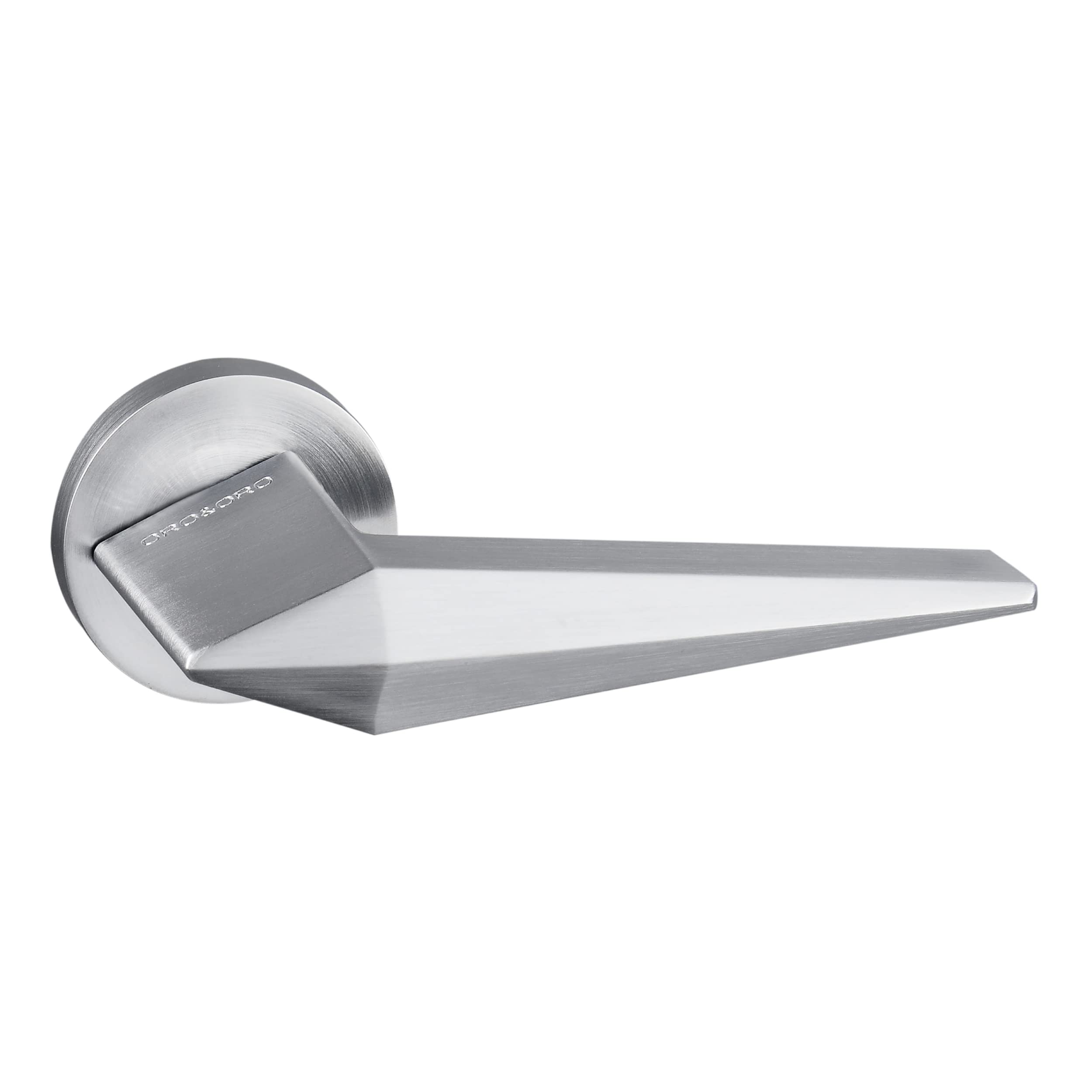 UAP ORO & ORO Matrix Lever - Round Rose Italian Satin Chrome Door Handle for Internal Doors Easy Installation with Bolt-Through Fixing
