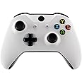 eXtremeRate Replacement Front Housing Shell for Xbox One S/X Controller, White Custom Kit Faceplate Cover Case for Xbox Wireless Controller (Model 1708)