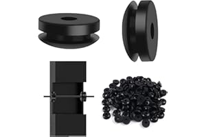 Gyykzz 100Pack Black Rubber Grommets Level Stairs Angle Protector Sleeves, Cable Railing Kits for 25-35 Degree Metal Post, 1/8" 5/32" 3/16" Stainless Steel Black Cable Rubber Grommets