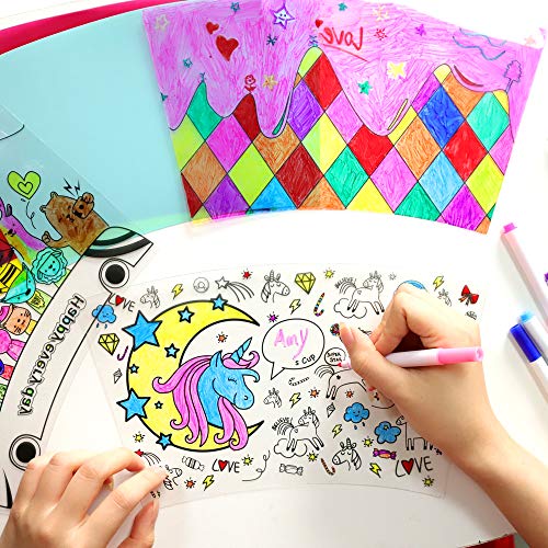 MACTING Tumbler Cups, Create & Designs Your Own Tumbler for Girls with Tumbler Stickers and Color, BPA Free Kids Tumbler with Lid & Straw Fun Tumbler Craft Kits and DIY Art for Children