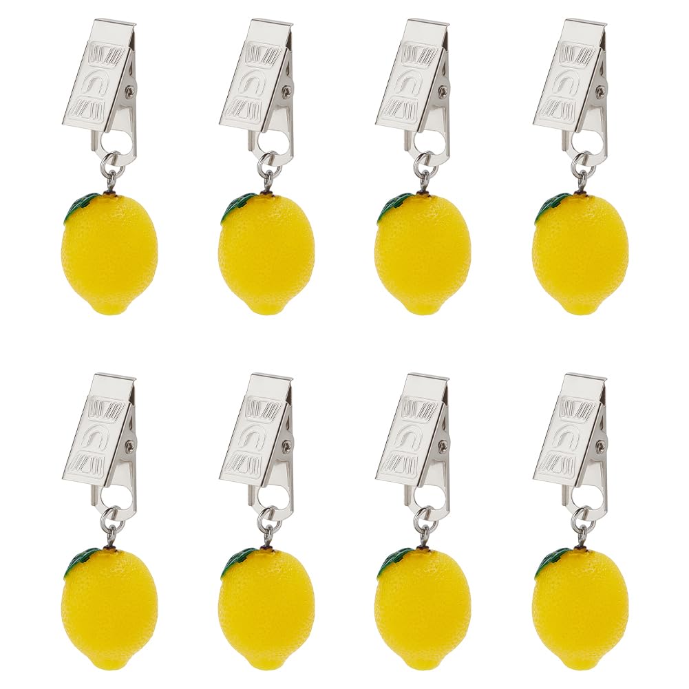 PH PandaHall 8pcs Tablecloth Weights Hangers Lemon Shaped Table Cover Weight Clips Tablecloths Weights with Clips Lemon Pendant Table Cloth Weight for Picnic Tables Tablecloth Weights Heavy Outdoor