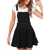 YOINS Overall Pinafore Dresses for Women Adjustable Straps Pleated Mini Cute Suspender Skirts Pinafore Dress