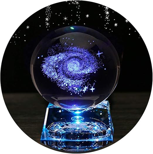 Galaxy Crystal Ball 80mm(3 inch) Galaxy Balls for Kids with LED Lamp