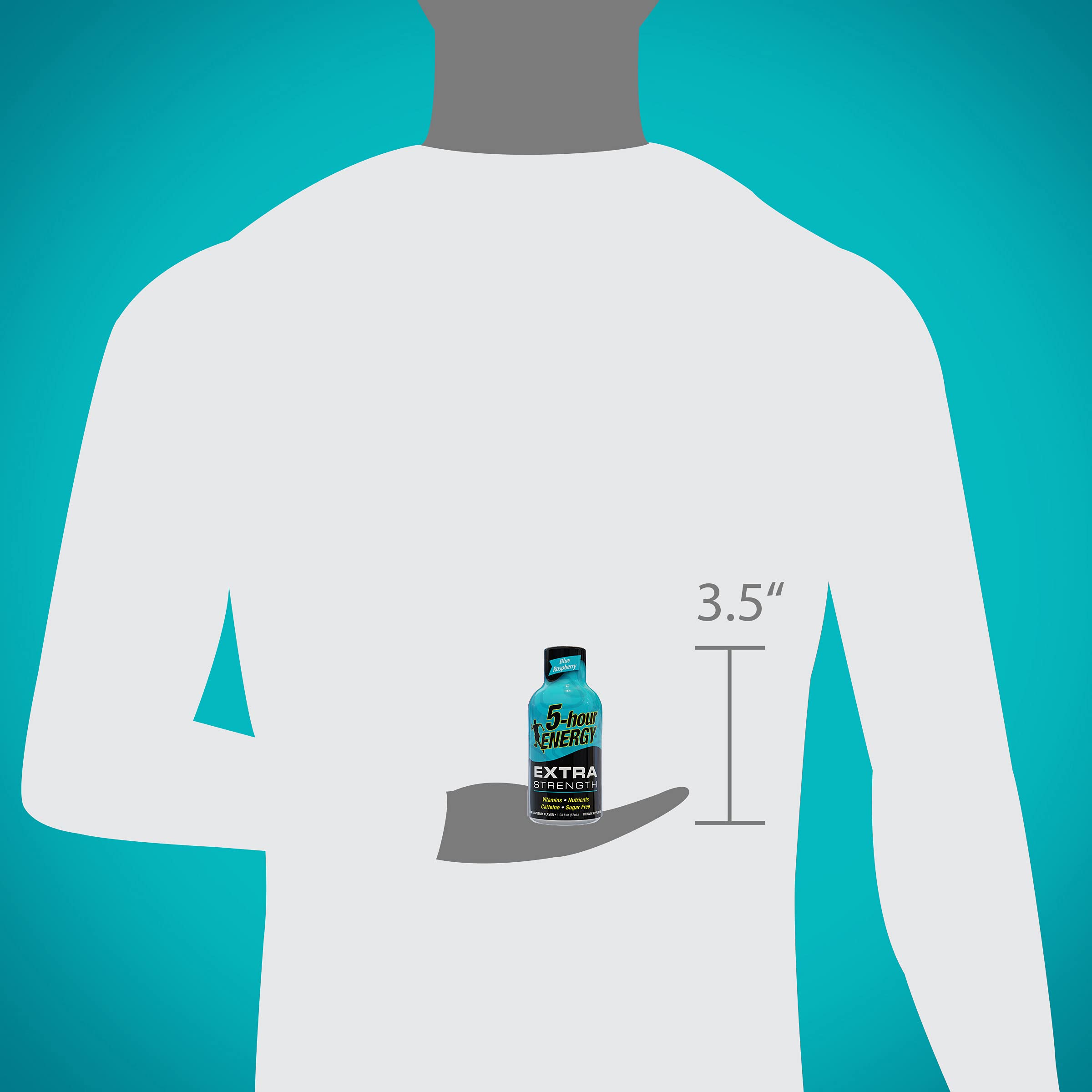 5-hour ENERGY Shots Extra Strength, Blue Raspberry Flavor, 30 Count, 1.93 Fl Oz, Sugar Free, Zero Calories, Amino Acids and Essential B Vitamins, Dietary Supplement, Feel Alert and Energized, 230 mg Caffeine