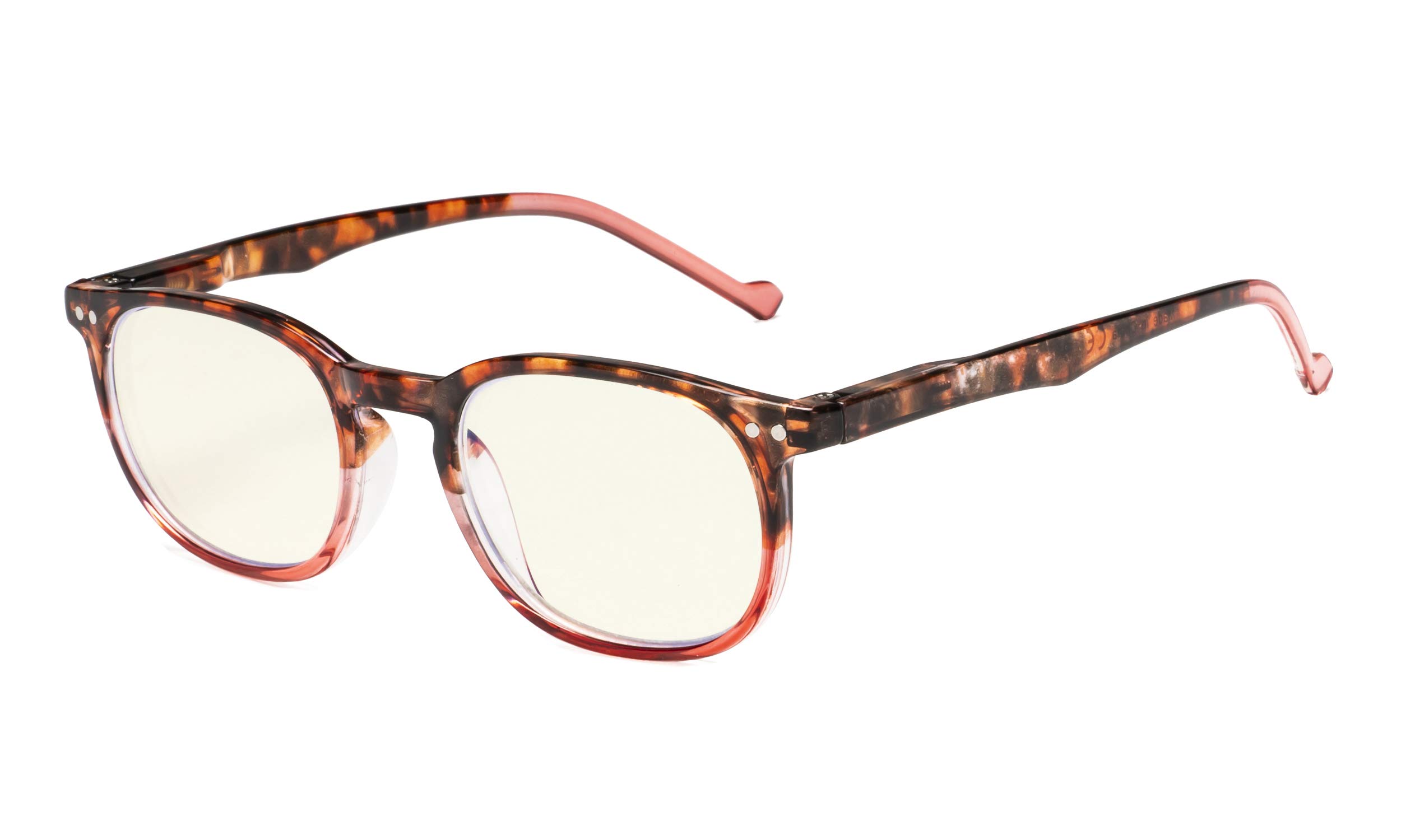 Eyekepper Blue Light Filter Reading Glasses for Women Men Reading Computer Screen Blocking Rays Glare Vintage Small Frame Digital Readers，Tortoise-Red