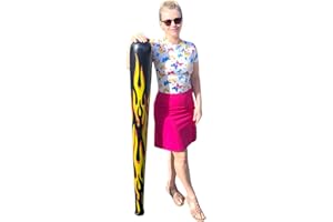 ZUGAR LAND 54" Jumbo Flame Inflatable Baseball Bat (Pack) Inflate Toy Perfect Party Favor Playground Fun Sport