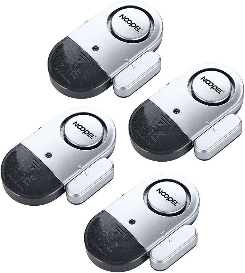 Noopel Door Window Alarm 4 Pack Ultra-Slim Wireless 120DB Burglar Sensor