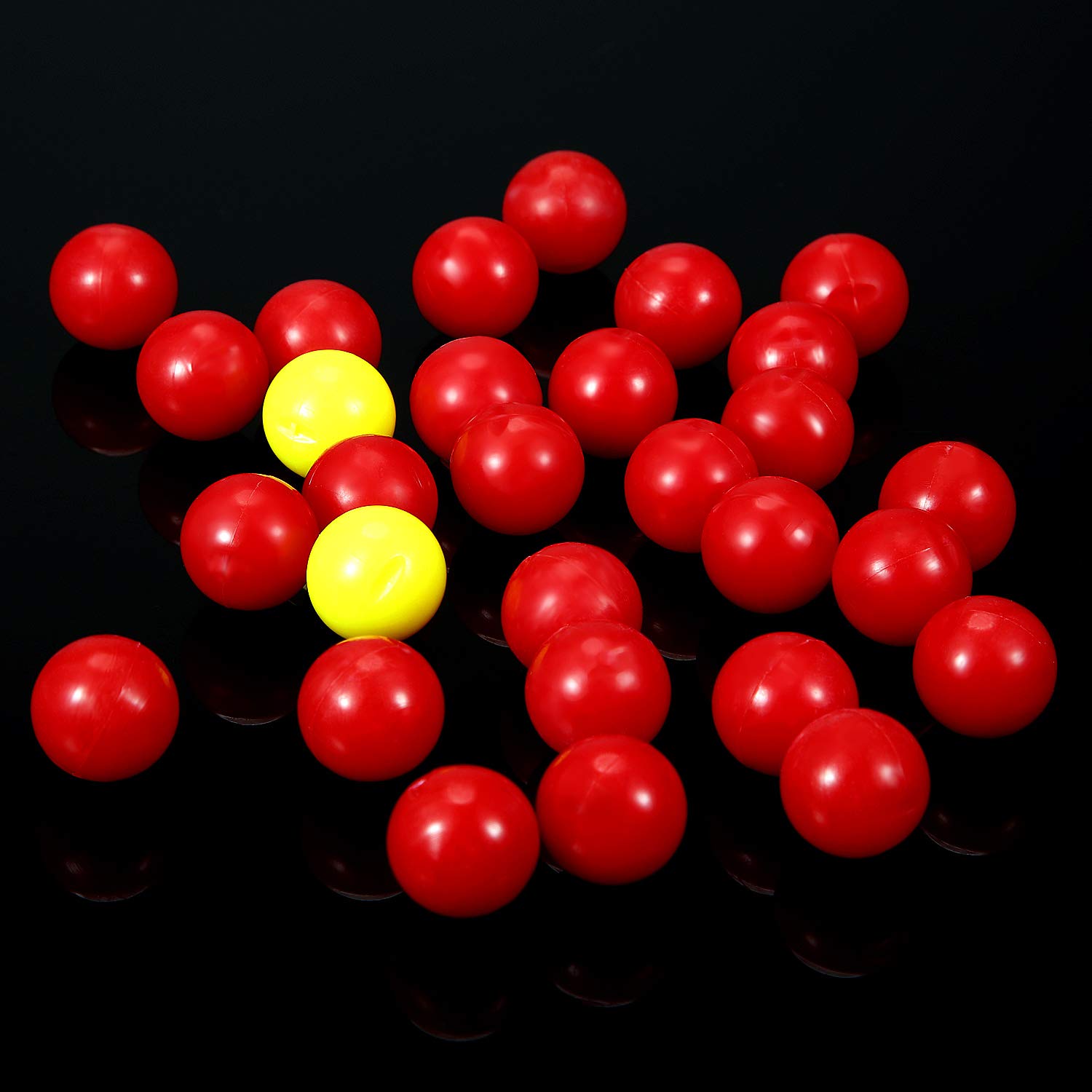 84 Pieces Game Replacement Balls 4 Sets Game Replacement Marbles Compatible with Hungry Hungry Hippos, 76 Red and 8 Yellow Balls