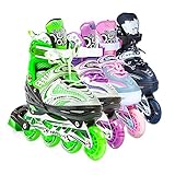 Adjustable Happy Inline Skates for Kids With Illuminating Front Wheels Durable Comfortable Rollerblades Outdoors