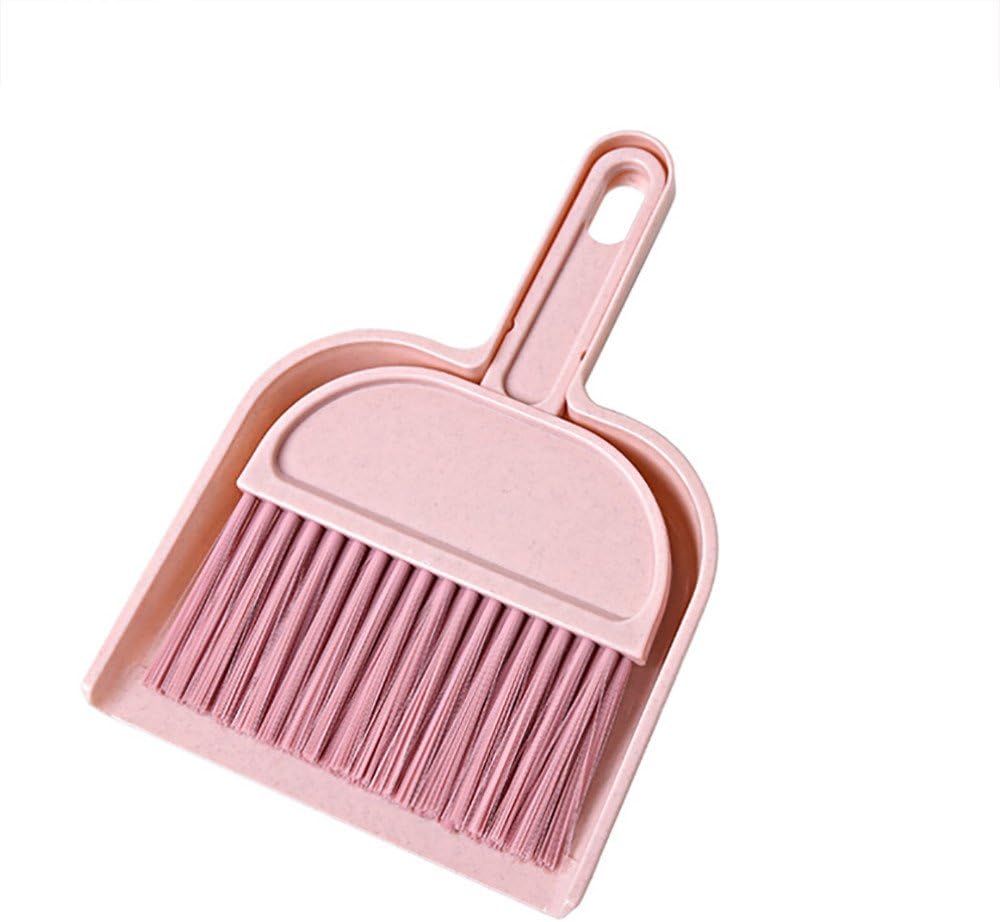 MODAO Superb Creative Mini Sweep Sweeper Home Sweep Office Desk Sweep Mini Desktop Sweep Cleaning Brush Small Broom Dustpan Set (Pink)