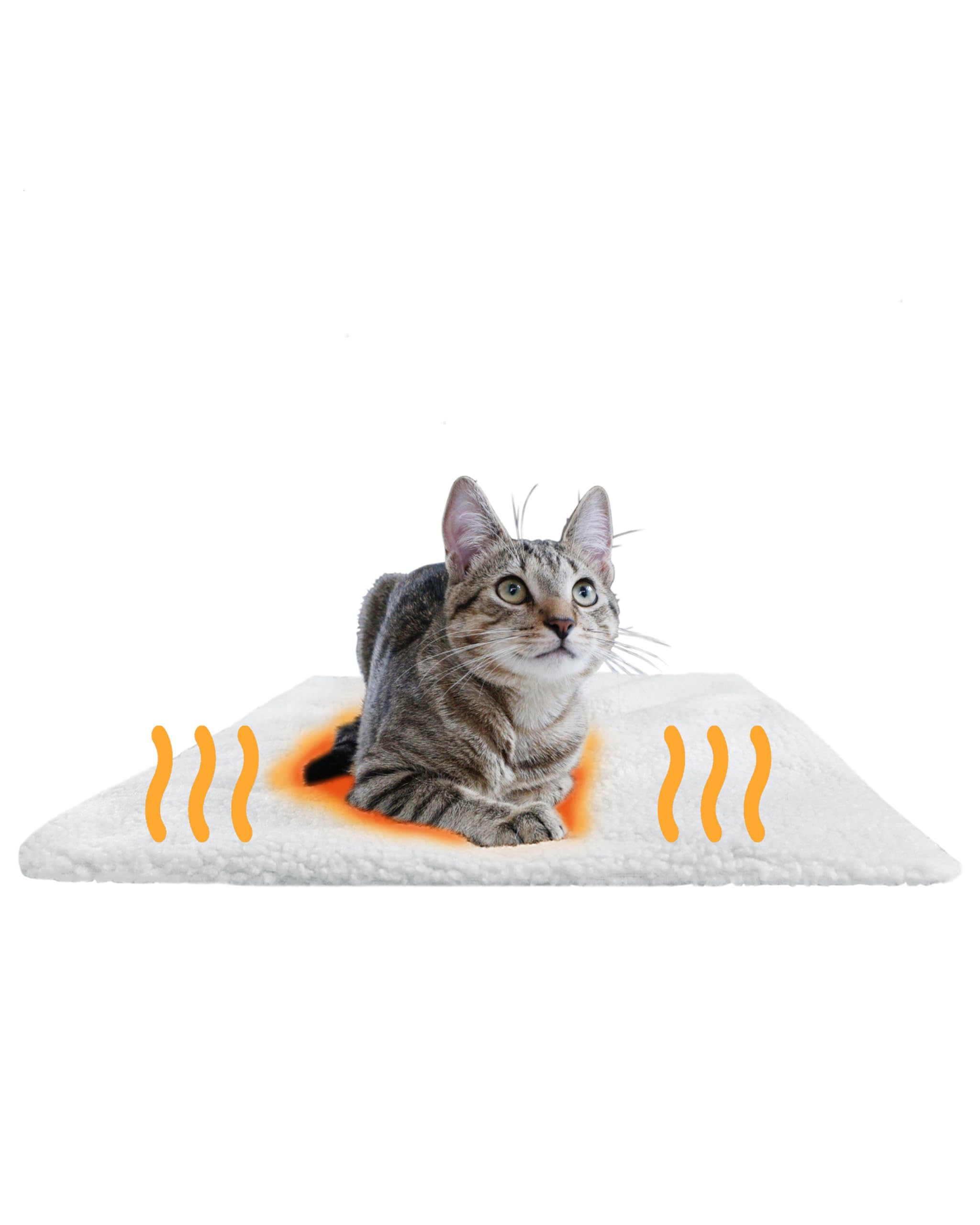 PiuPet® Self Heating Blanket for Cats I 60x45cm I Self heating cat mat without electricity I Cat blankets for indoor cats anti stress I Cat Blanket | Heated Cat Bed (White)