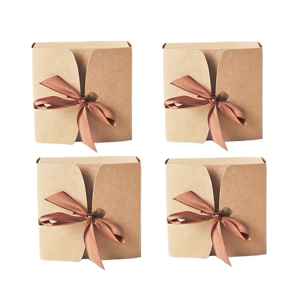 KanDery 30PCS Candy Boxes - Sweet Wedding Favour, Cookies Gift, Bakery Packaging for Party, Christmas, Birthday, Holiday - Kraft Paper Color