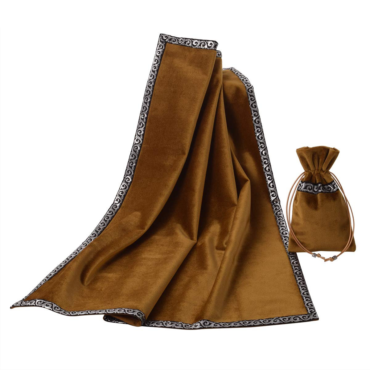 BLESSUME Altar Tarot Table Cloth Divination Square Wicca Velvet Cloth with Tarot Pouch 24.4 * 24.4 inch