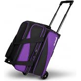 Goloni 3 Ball Bowling Bag with Wheels, 2+1 Double Roller Bowling Bag with Shoe Compartment,Tote Bag for Bowling Accessories